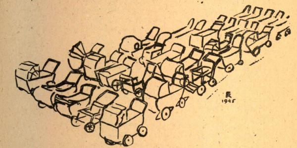 Des landaus d'enfants