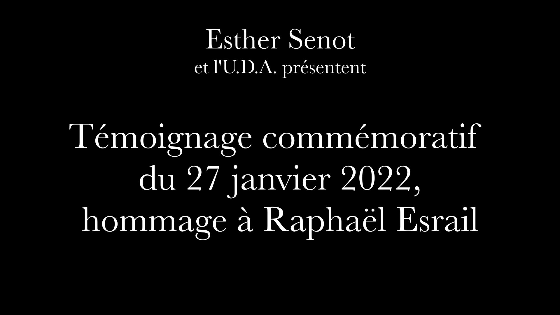 Témoignage d'Esther Senot